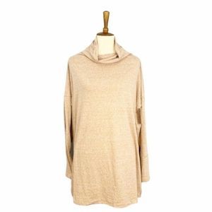 We the Free Bella Vista Tan Mockneck Tunic Top